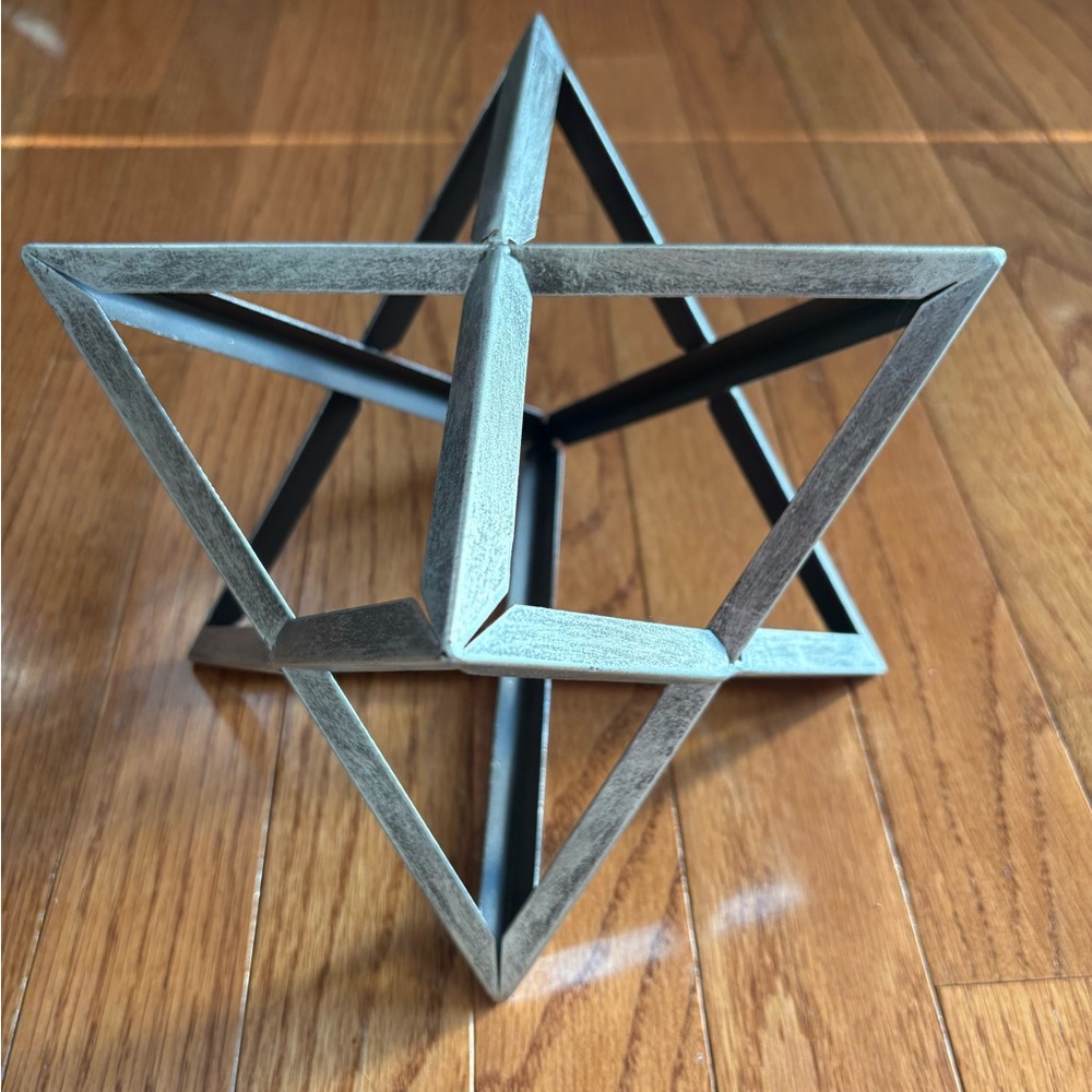 Geometric Metal Star Sculpture